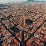 vista panoramica di Barcellona e della Sagrada Familia